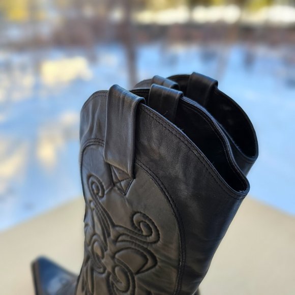 Penny Loves Kenny Calf Leather Womens Western Cowbow Black Boots, Preowned, 7.5M - Picture 10 of 13